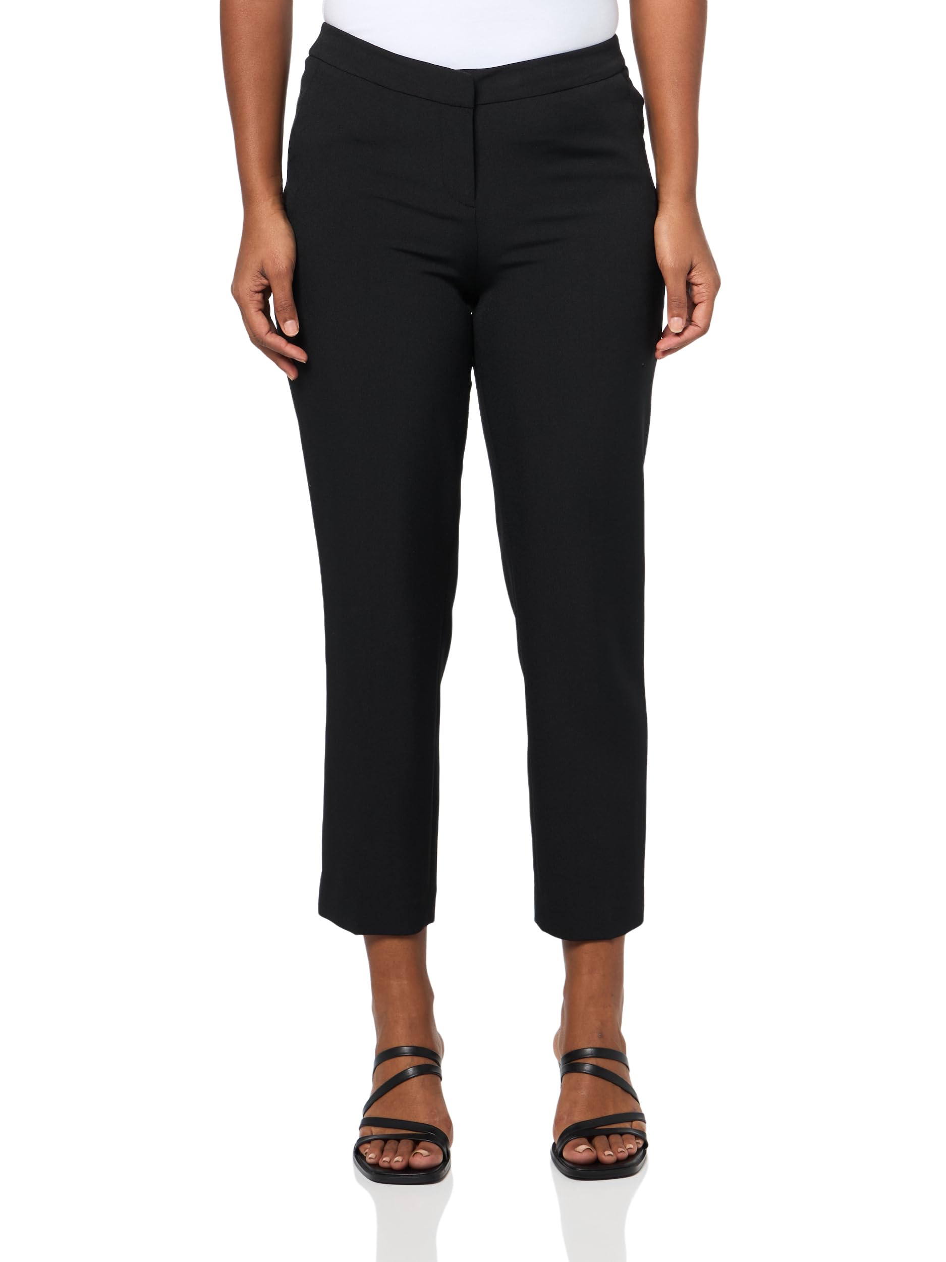 Kasper Womens Side-Elastic Straight Leg Ankle Pant