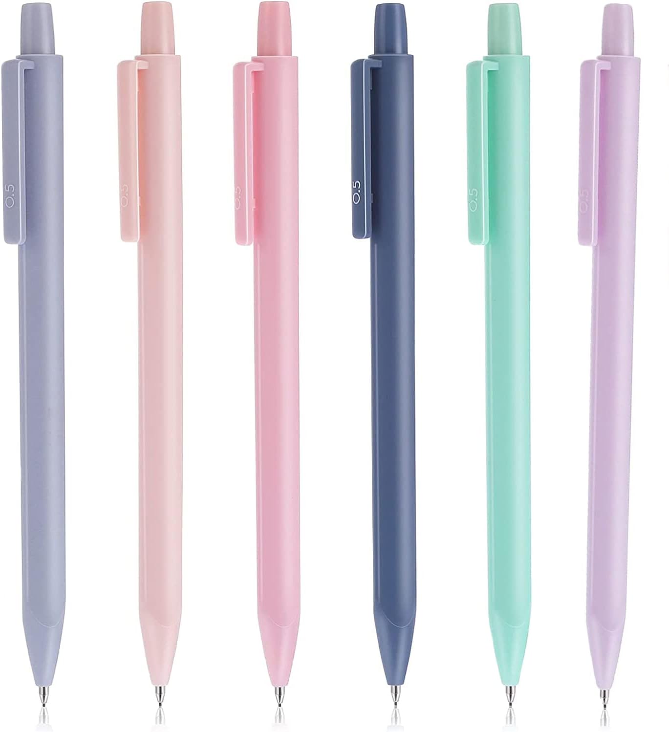 6Pcs Mechanical Pencil Set, Pastel Mechanical Pencil 0.5mm & 0.7mm Retractable Pencil Colored