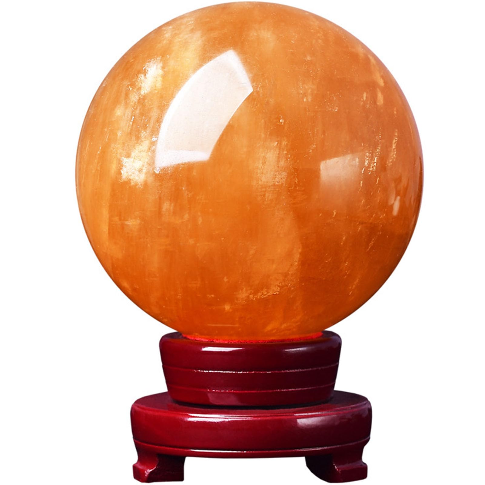 CNTUSRXT Feng Shui Citrine Crystal Sphere Ball, Transparent Quartz with Holder for Home Decor Housewarming and Festive Display,40mm Gemstone Stone