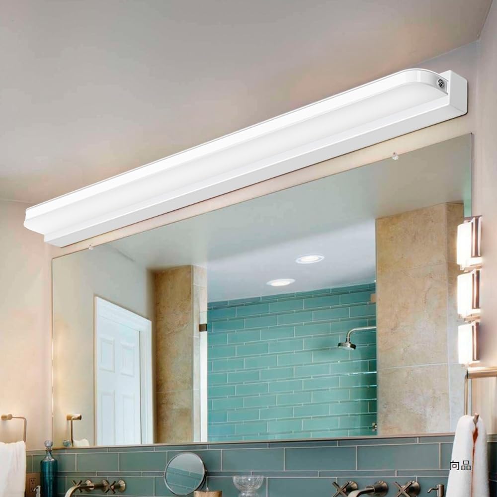 Aplique pared interior 6000K, lampara espejo baño led, lámpara de pared led largo 60cm, 14W moderna apliques dormitorio, sala de estar, pasillo (Blanco-14W)