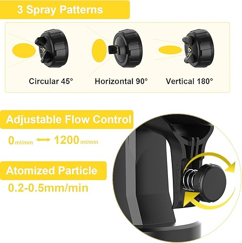Miniatura 3 de Pulverizador de pintura eléctrico, pistola de pulverización HVLP de 800 W, 6 boquillas de cobre, 3 modos de pulverización, pequeños pulverizadores