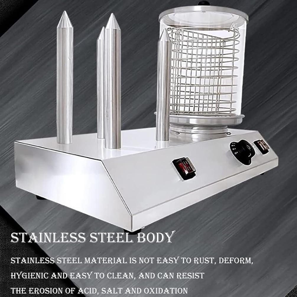 Macchine per Hot Dog da 450 W, Scalda Hot Dog Commerciale, Vaporiera per Hot Dog con Asta in Alluminio Riscaldata, Scalda Pane, Griglia per Salsicce, Salsiccia per Colazione, Involtini di Uova
