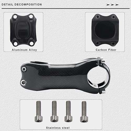 Miniatura 2 de RXL SL Tallo de carbono MTB, vástago de bicicleta de montaña 31.8, vástago de bicicleta de carretera 6 17 grados 2.756 in 3.150 in 3.543 in 3.937 in