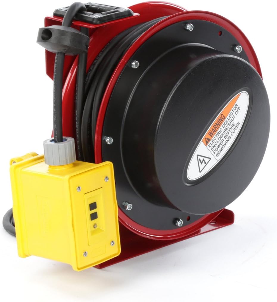 Reelcraft L-4545-123-7 Spring Driven Cord Reel with 45-Feet of 12/3 Cord and GFCI Dual Outlet