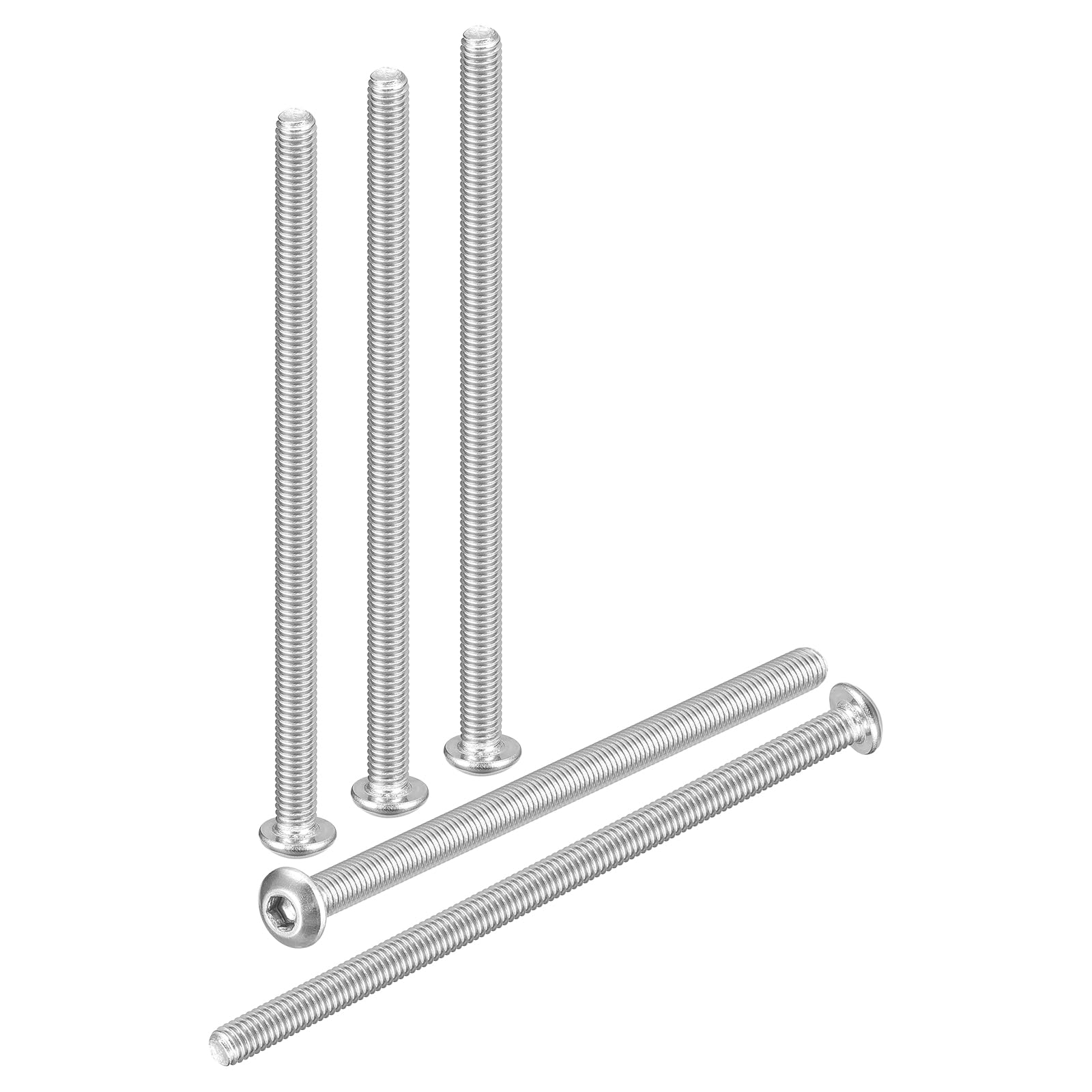 DTGN M3-0.5x55mm Button Head Socket Cap Screws - 60Pack - Good for Road Bicycle, Mountain Bike, Auto, Motorcycle - 304 Stainless Steel Whitewashed - Hex Socket Drive Fasteners โ image 1