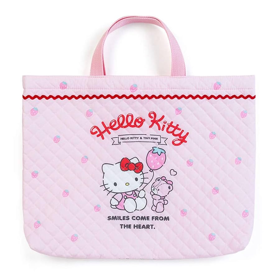 サンリオ　ハローキティ バッグ ハンドバッグ 手提げ 新品タグ付き ハローキティ キルティングトートバッグ S 撥水加工 手さげ