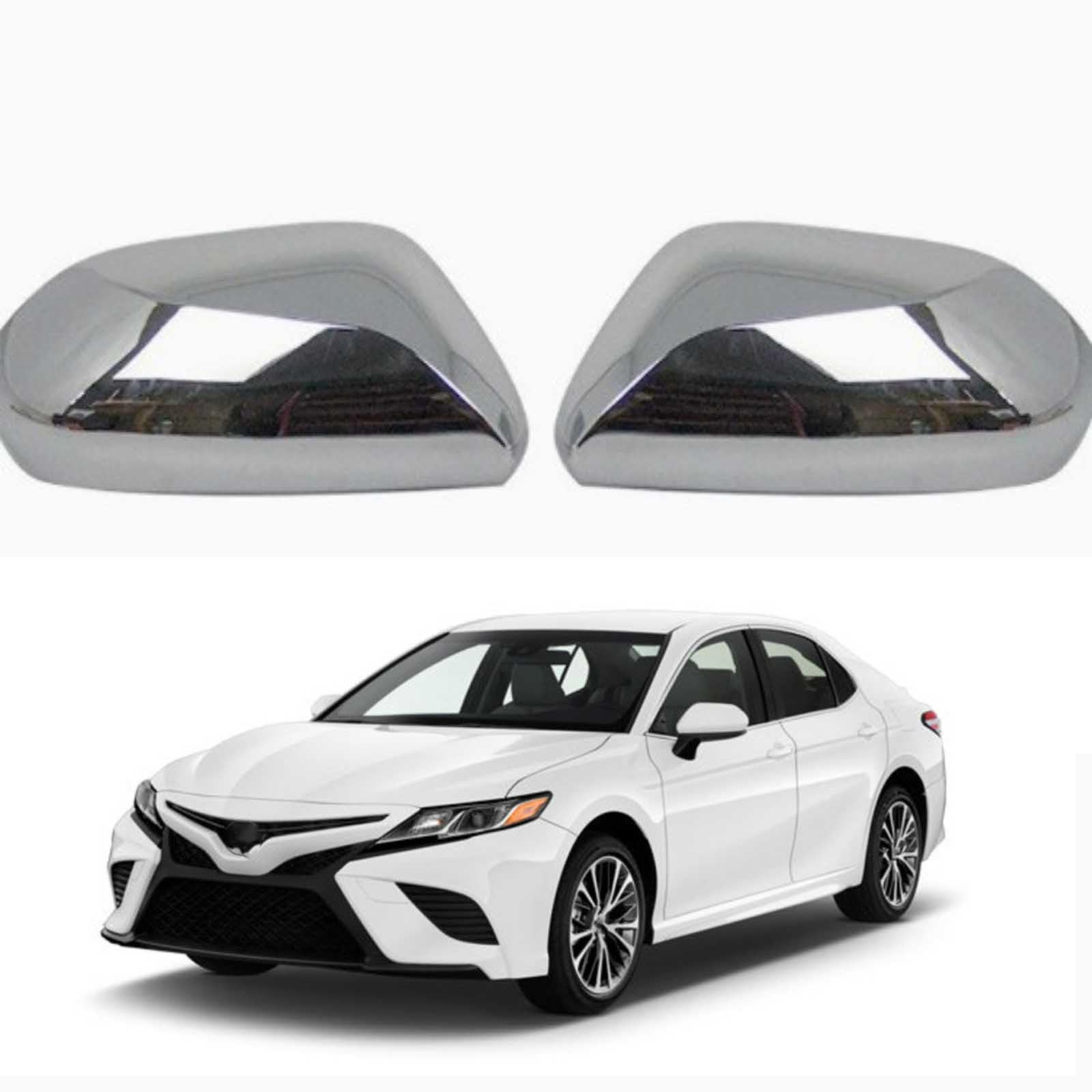 PAPEP Door Mirror Cover Caps for Toyota Camry 2018-2021, Left Right Side Wing Rearview Mirror Cover Lid 2 Pieces Exterior Styling Accessory,Plating