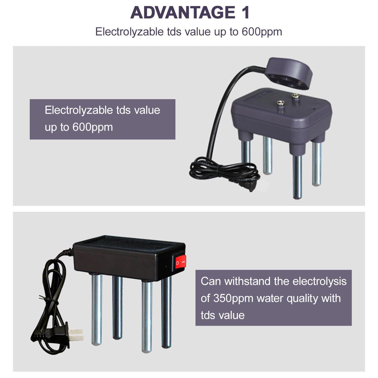 Máquina de electrólisis de Agua | Electrolizador de Agua con Varillas de Aluminio,Aparato de purificación de Agua Potable para Acampar, Aventuras al Aire Libre, hogar, Viajes, montañismo