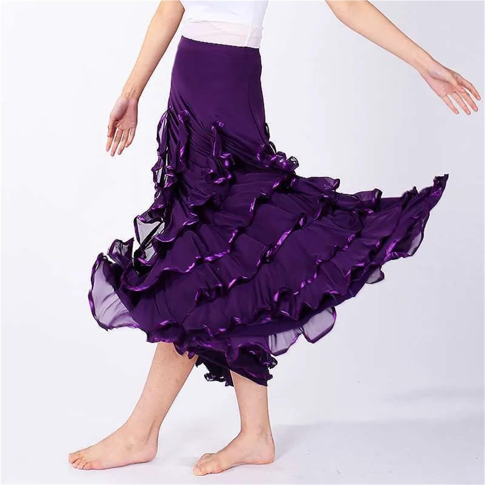 Flamenco Vestito 720 Costume da ballo flamenco, gonna, abito lungo, donna, valzer moderno, standard, tango, abbigliamento, abiti spettacolo