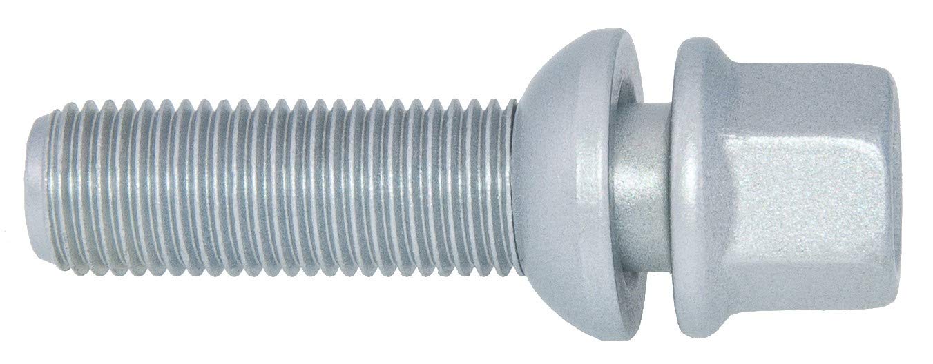 Levando 20 sztuk 2-częściowy zestaw śrub do kół, M14 x 1,5, długość trzonu z kulkami R13, ruchome D = 26 mm SW17 – zestaw sworzni kół pasuje do modeli Audi A, VW Golf, Passat, Polo, UVM, kolor srebrny