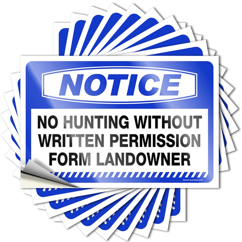 Notice No Hunting Without Permission Vintage Decor Vintage - Bumper Case Waterproof Decal(12X18CM)