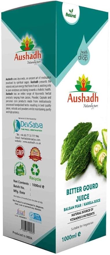 Aushadh Bitter Gourd Karela Juice 1000 Ml Natural Amazon Co Uk Grocery Aushadh Bitter Gourd Karela Juice 1000 Ml Natural Amazon Co Uk Grocery
