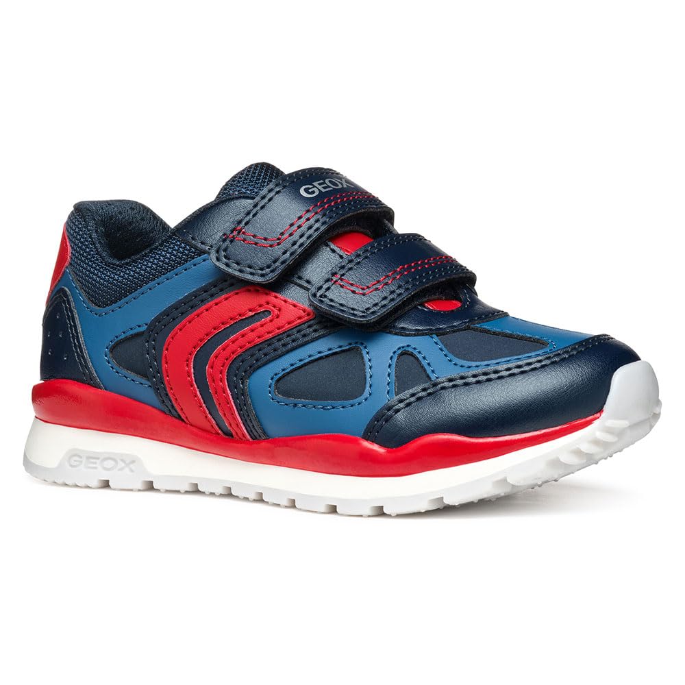 Geox J Pavel D Sneaker, Navy/Red, 6 UK Child