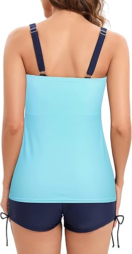 Miniatura 4 de American Trends Plus Size Womens Tankini trajes de baño boyshort traje de baño tankini Top trajes de baño