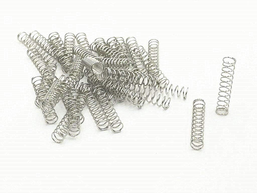 Metal Compression Spring Silver Tone (0.5x5x25mm 100 Pcs)