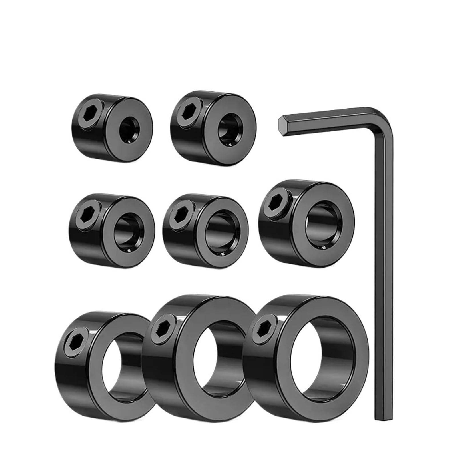 Shaft Collar 3mm-16mm Drill Stop Collar Kit, Adjustable Positioner Limit Rings Bit Depth Control 8pcs