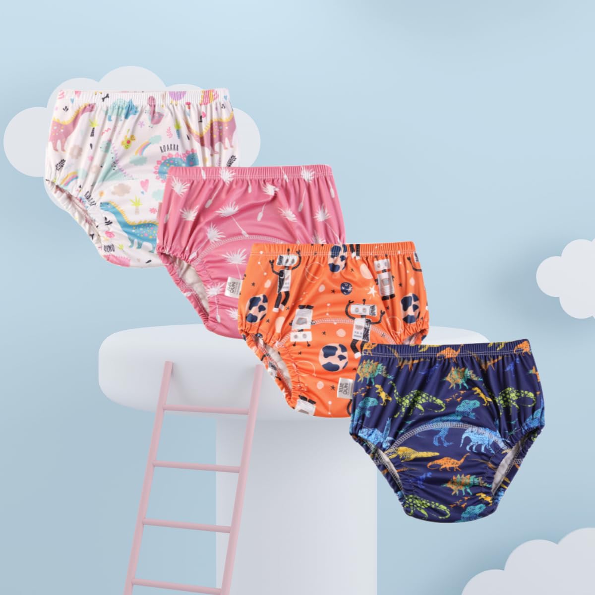 Pack de 6 pantalones de entrenamiento para niños pequeños de 2 a 6 años