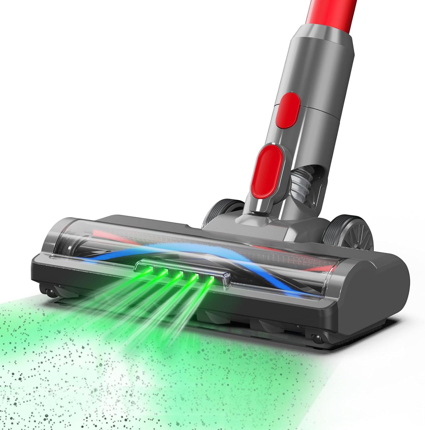 Replacement Head for Dyson V7 V8 V10 V11 V15, SV22 SV15 SV28 SV14 SV27 SV12 SV25 SV10 SV11, Vacuum Replacement Parts with 5 Green LEDs, V-Shaped Brush, Attachment for Carpet and Hardwood Floors