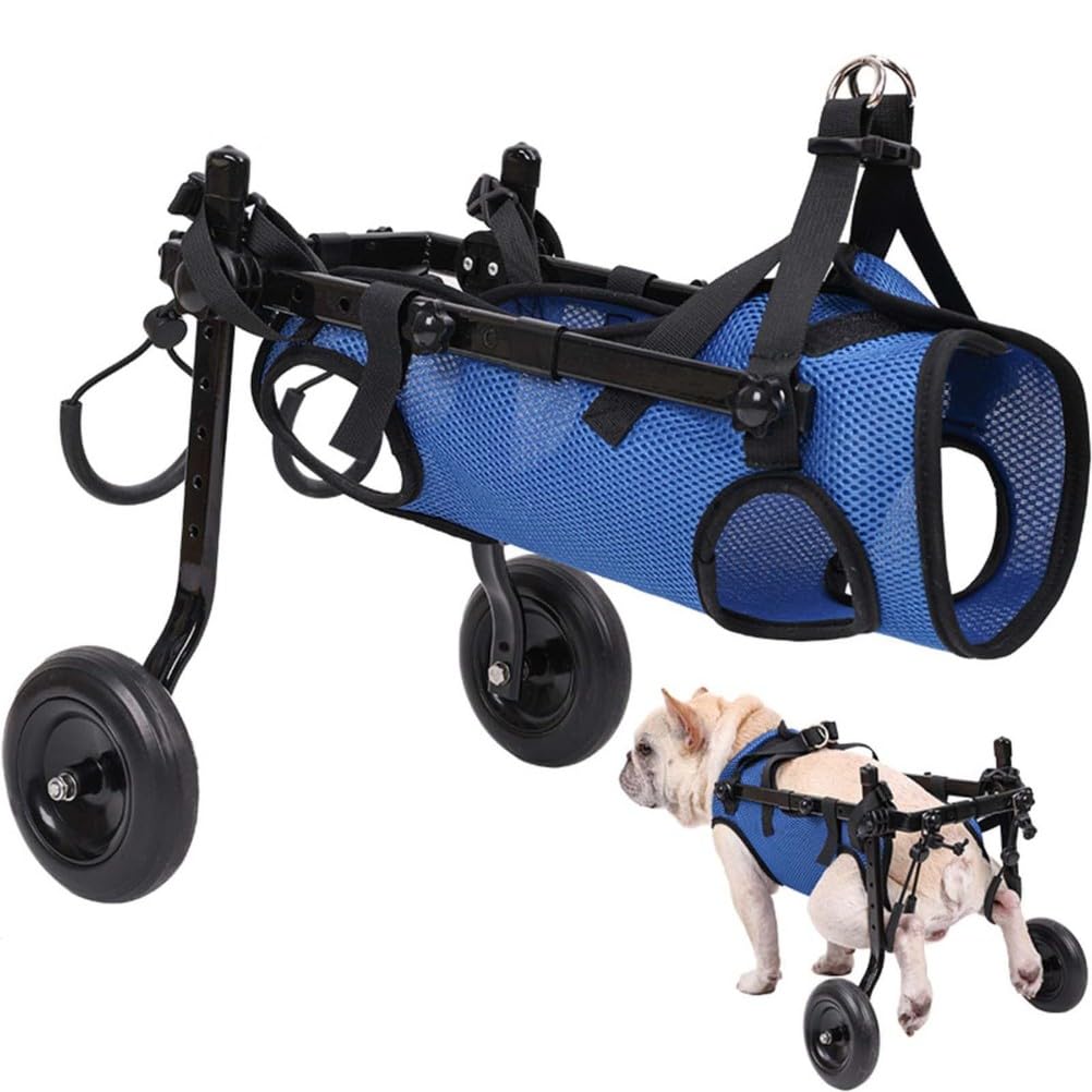 Silla de ruedas para perros lesionados con soporte ajustable de piernas y cadera para movilidad