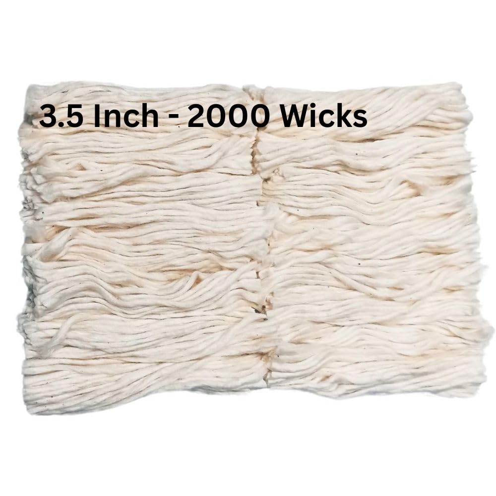 Long Cotton Wicks for Pooja Lambi Batti for Diya 100% Natural Cotton Long Diay Batti for Pooja Akhand Deepam Pack of 1100 (2000 Wicks)-image-45