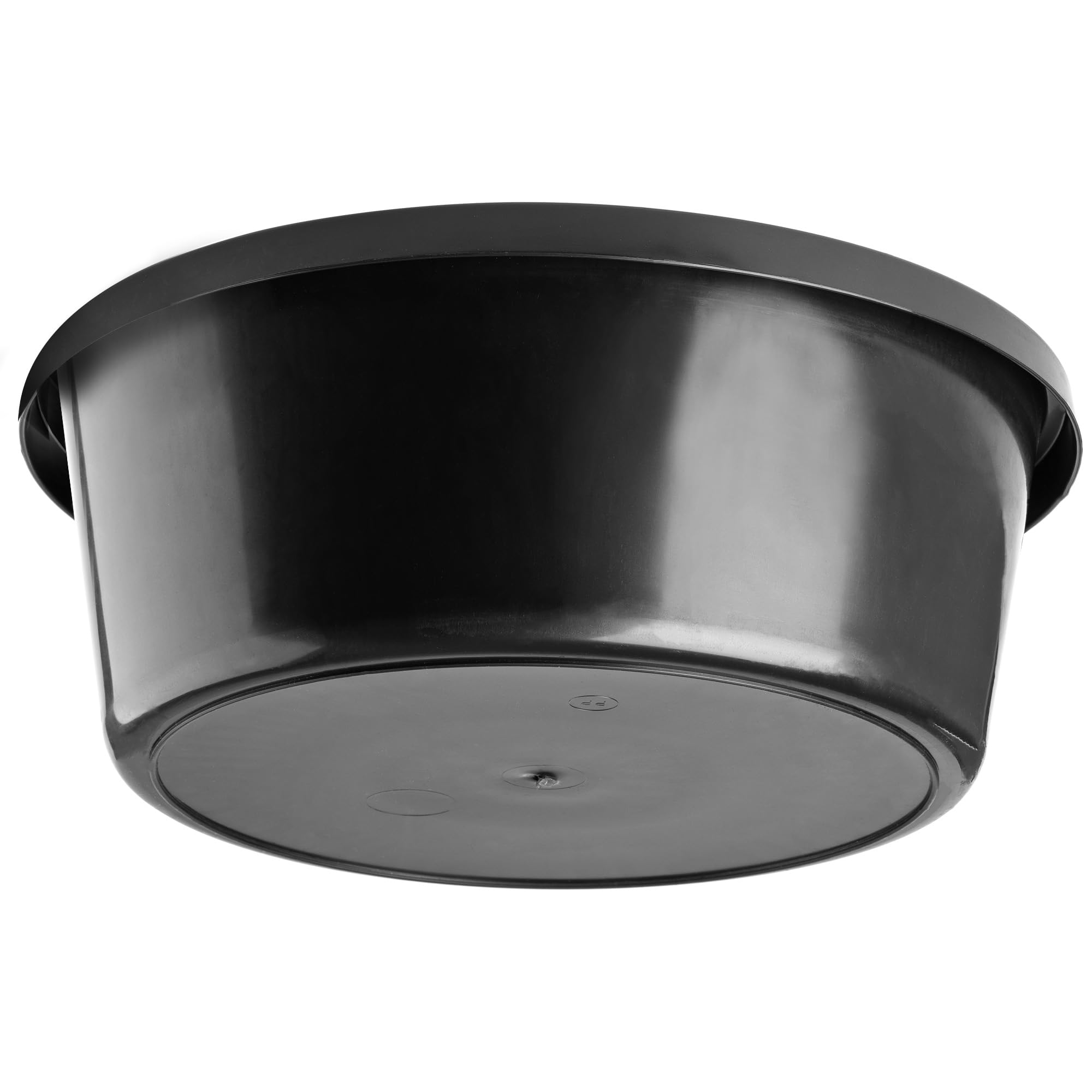 KADAX Vasca rotonda per malta da 14 l, secchio in plastica per cantiere, giardino, grande bacinella per lavare, contenitore resistente per cemento (nero, set da 6)