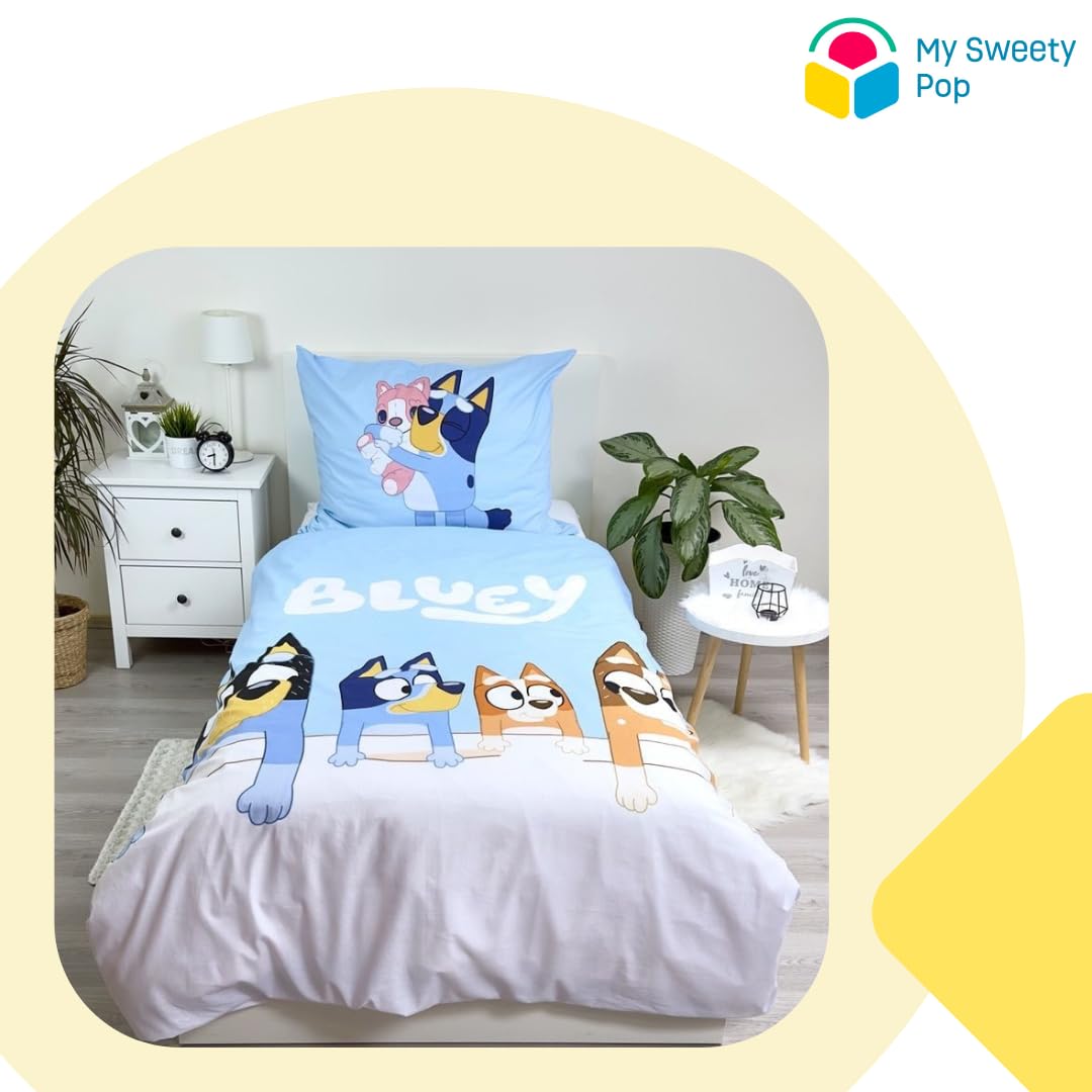 My sweety pop - Kinderbeddengoed - Bluey - 2-delig - Kind - Dekbedovertrek - Omkeerbaar - 140 x 200 - Kussensloop - 70 x 90 cm Beddengoed - 100