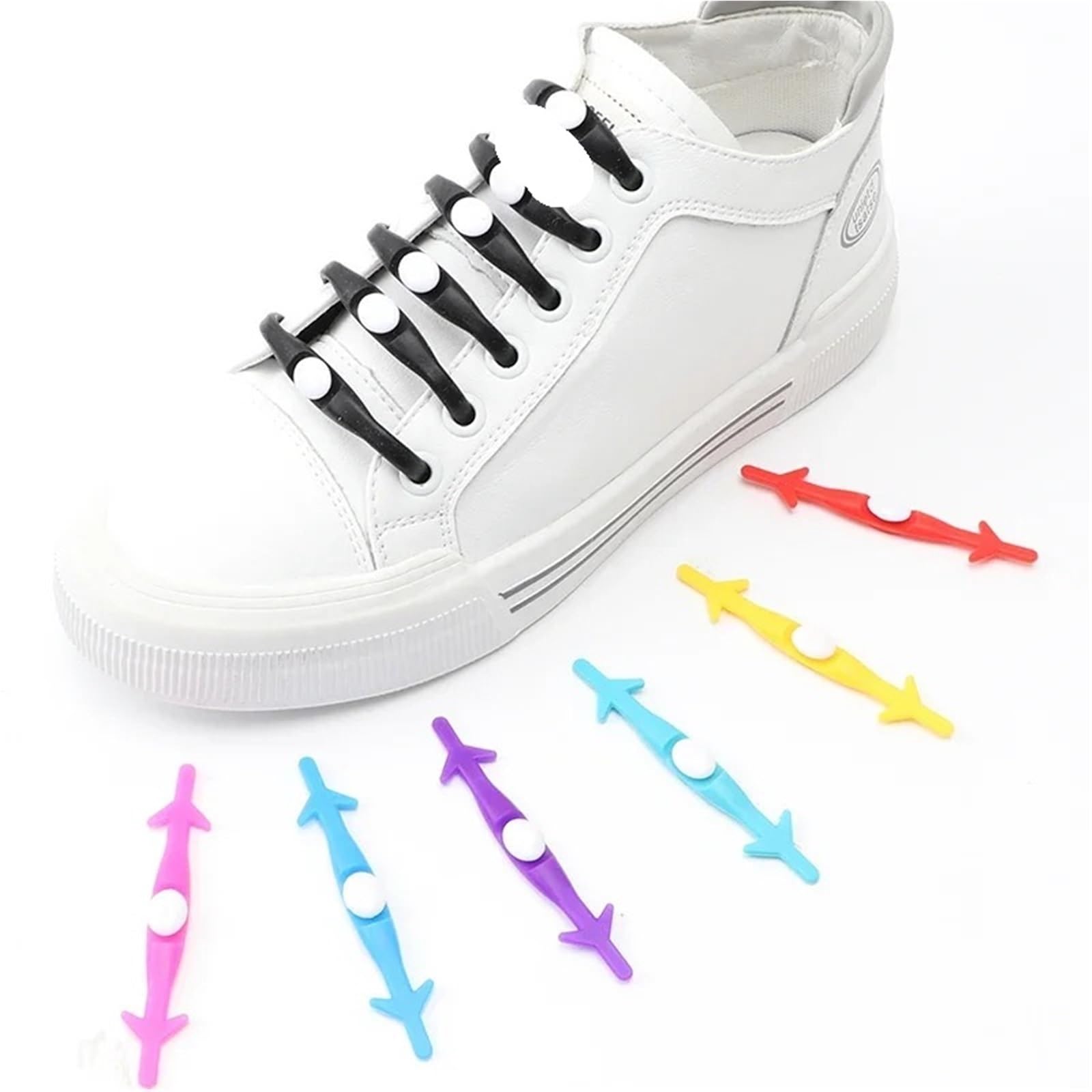 12Pcs Bunte Silikon Schnürsenkel Ohne Krawatten Bequem for Kinder Erwachsene Elastische Spitze Für Sneaker