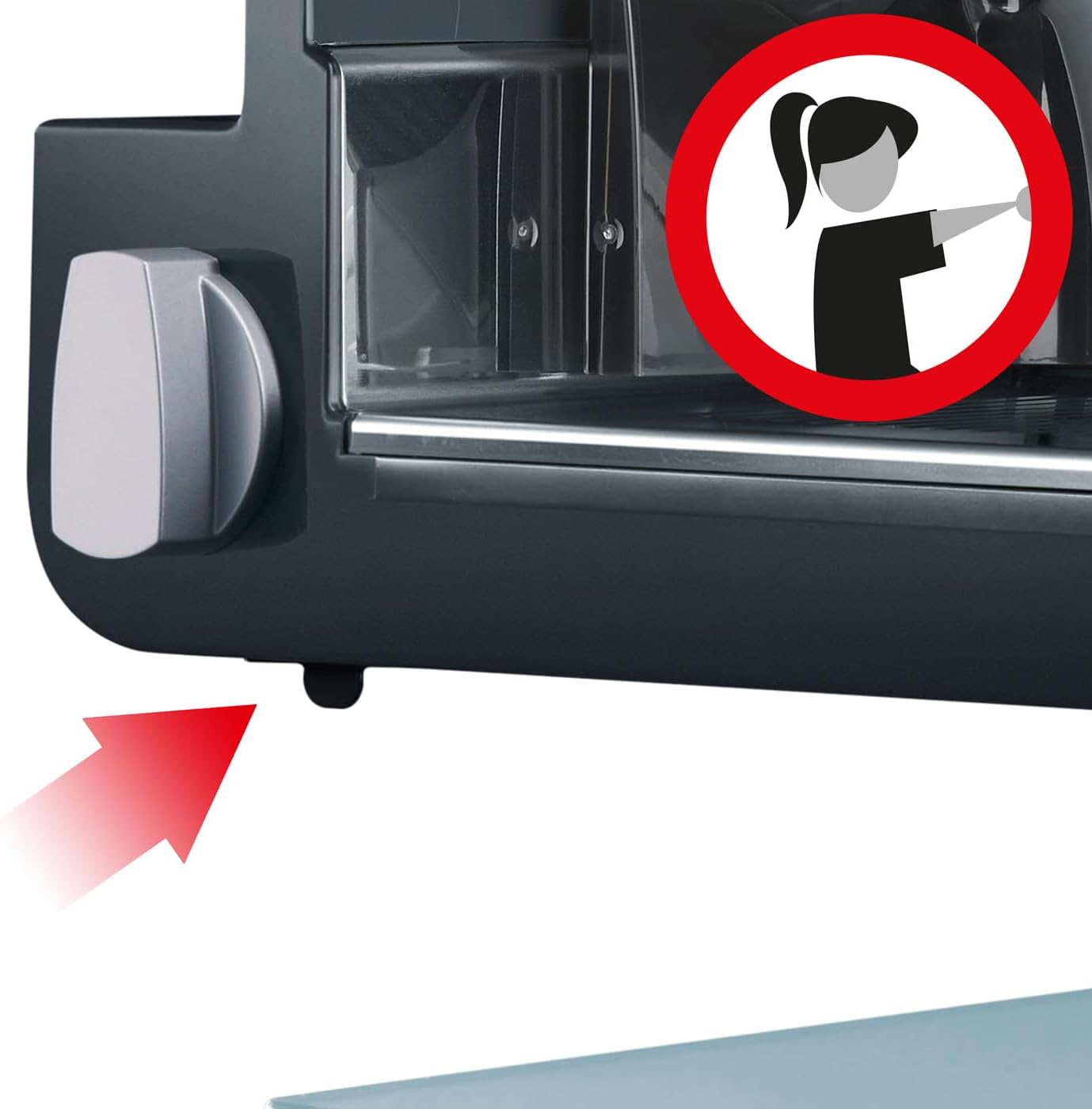 GRAEF Classic C20 Electric Food Slicer with dimensions labeled