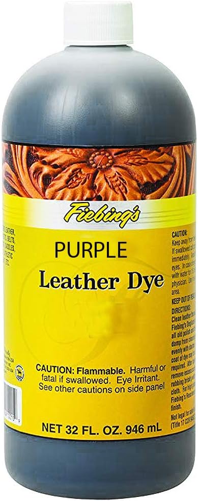 Fiebing's FILDYE60P032Z Leather Dye - Purple, 32 oz