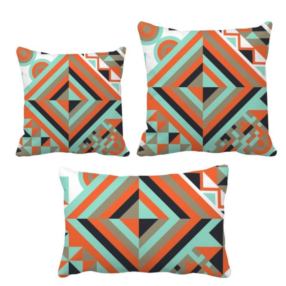 Housse de coussin losange vert et blanc motif graphique pour fauteuil