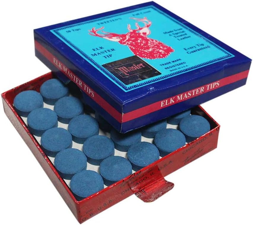 Tweeten Elk Master Soft Leather Billiard/Pool Cue Tips, Box of 50 (12 mm, 13 mm and 14 mm)