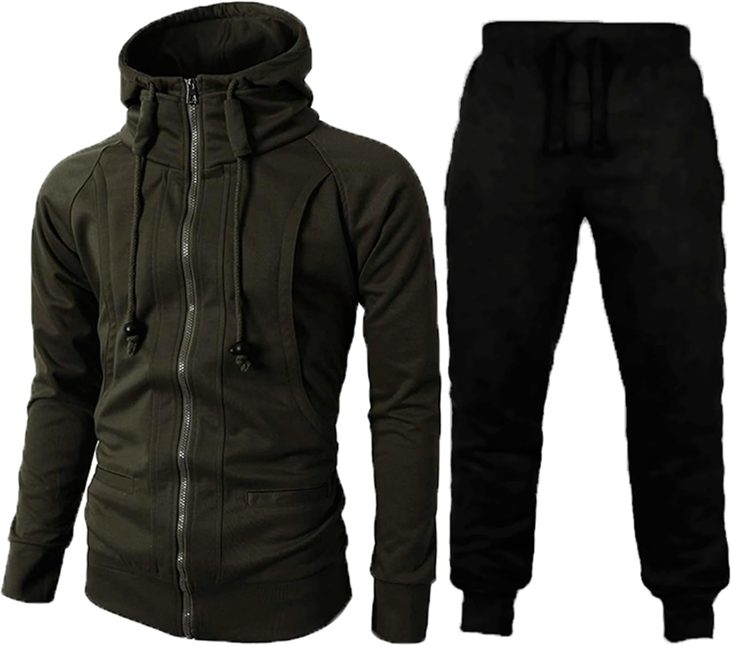 [RAMEMO] パーカー メンズ スウェット ジャージ 2点セット 立ち襟 フード付き ジョガーパンツ ジャージ 上下セットアップ