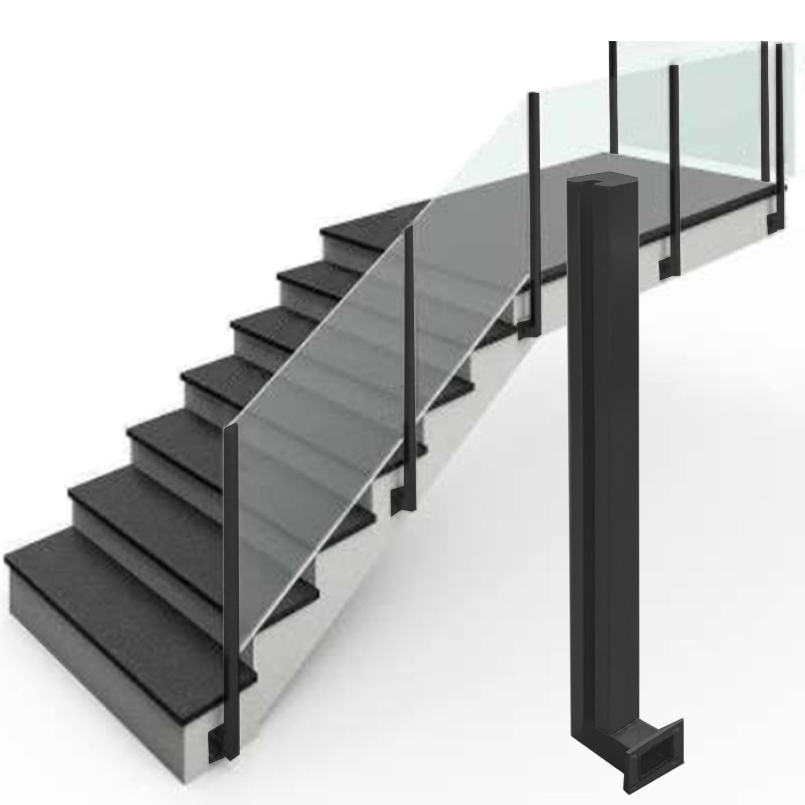 Poteau de serrage en acier inoxydable pour balustrades au design durable et épuré