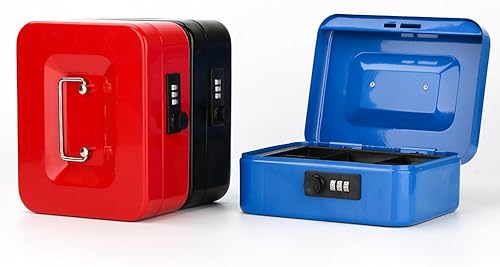 Miniatura 9 de Decaller Caja de dinero con cerradura de combinación, caja de seguridad de metal pequeña con bandeja de dinero, 7 45 x 6 45 x 3 35 pulgadas, color