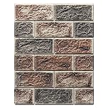 Art3d 10-Pack 3D Wall Panels Peel and Stick in Grey Brown, Self Adhesive Waterproof Faux Foam 3D Brick Wallpaper for Living Room, Bedroom, Interior Decoration (14.4 Sq.Ft)