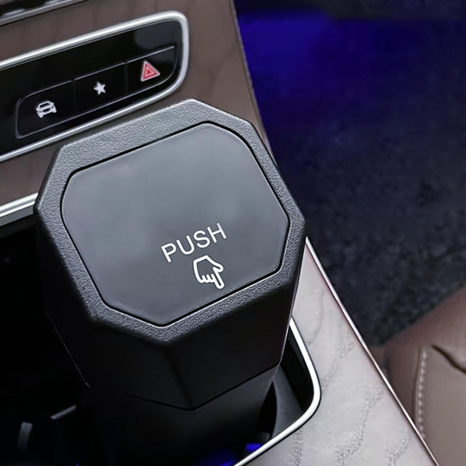 Portabicchieri Pattumiera Per Auto – Compatto, Con Scomparti Per Penne E Carte, Coperchio, Si Adatta Al Portabicchieri, Nero