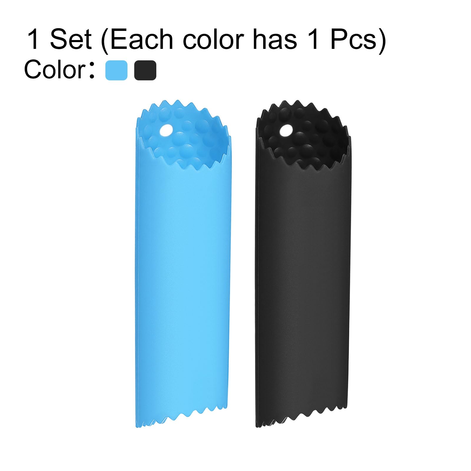 Pelador de ajos, rodillo removedor de piel, tubo de silicona antideslizante de 5.12 pulgadas de largo para herramientas de cocina útiles, negro/azul 3