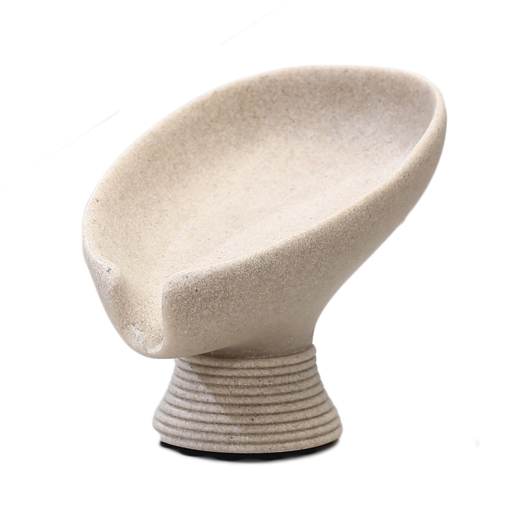 Porte-Savon de Salle de Bain en Résine | Porte-Savon pour Douche et Cuisine au Design Effet Pierre, Organisateur de Salle de Bain Antidérapant, Support pour Savon Solide - Beige