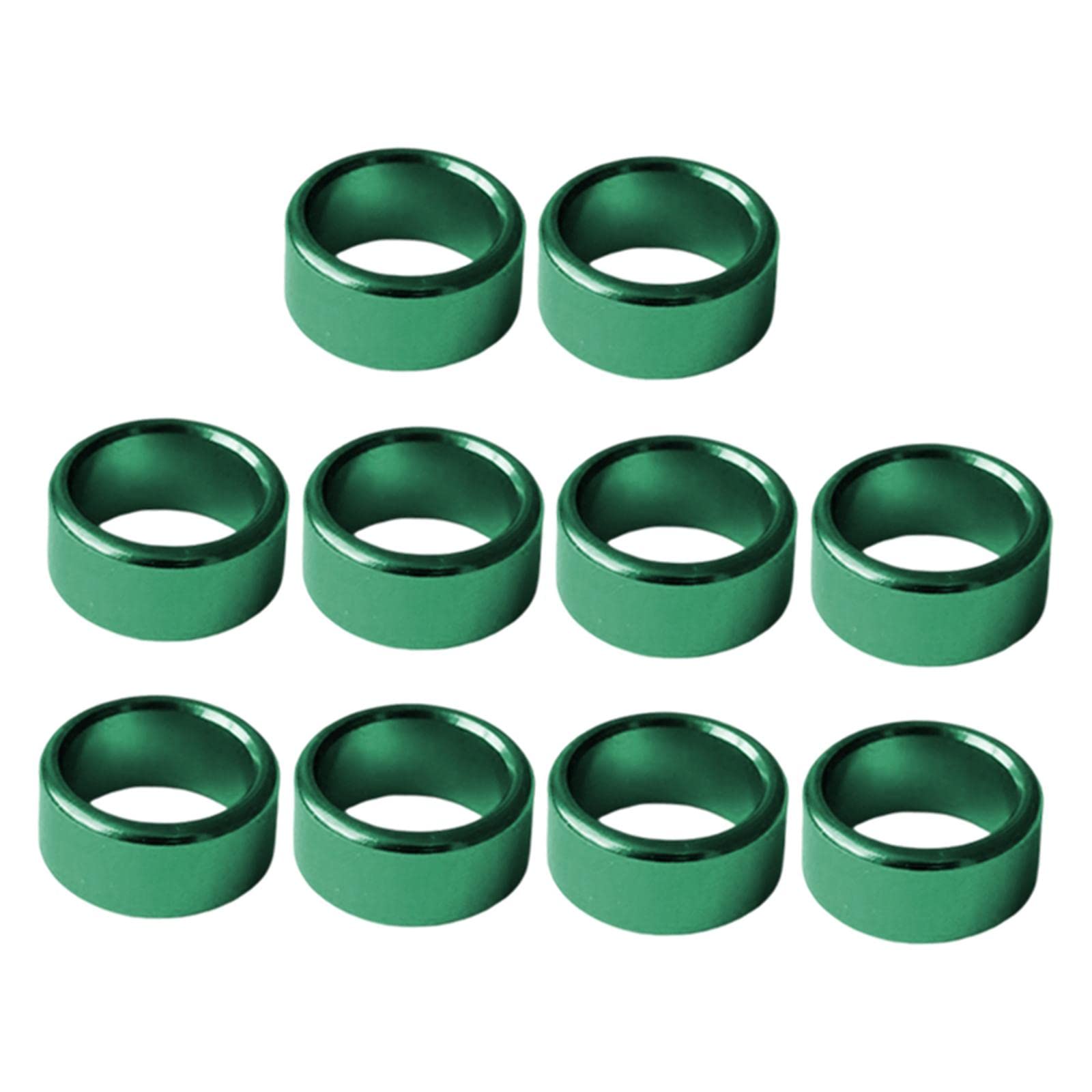 Anillos de aluminio for patas de pájaros, 10 mm de diámetro interior, 6 mm de altura, color verde, 10 unidades for palomas y pájaros(5 Set Ofgreen)