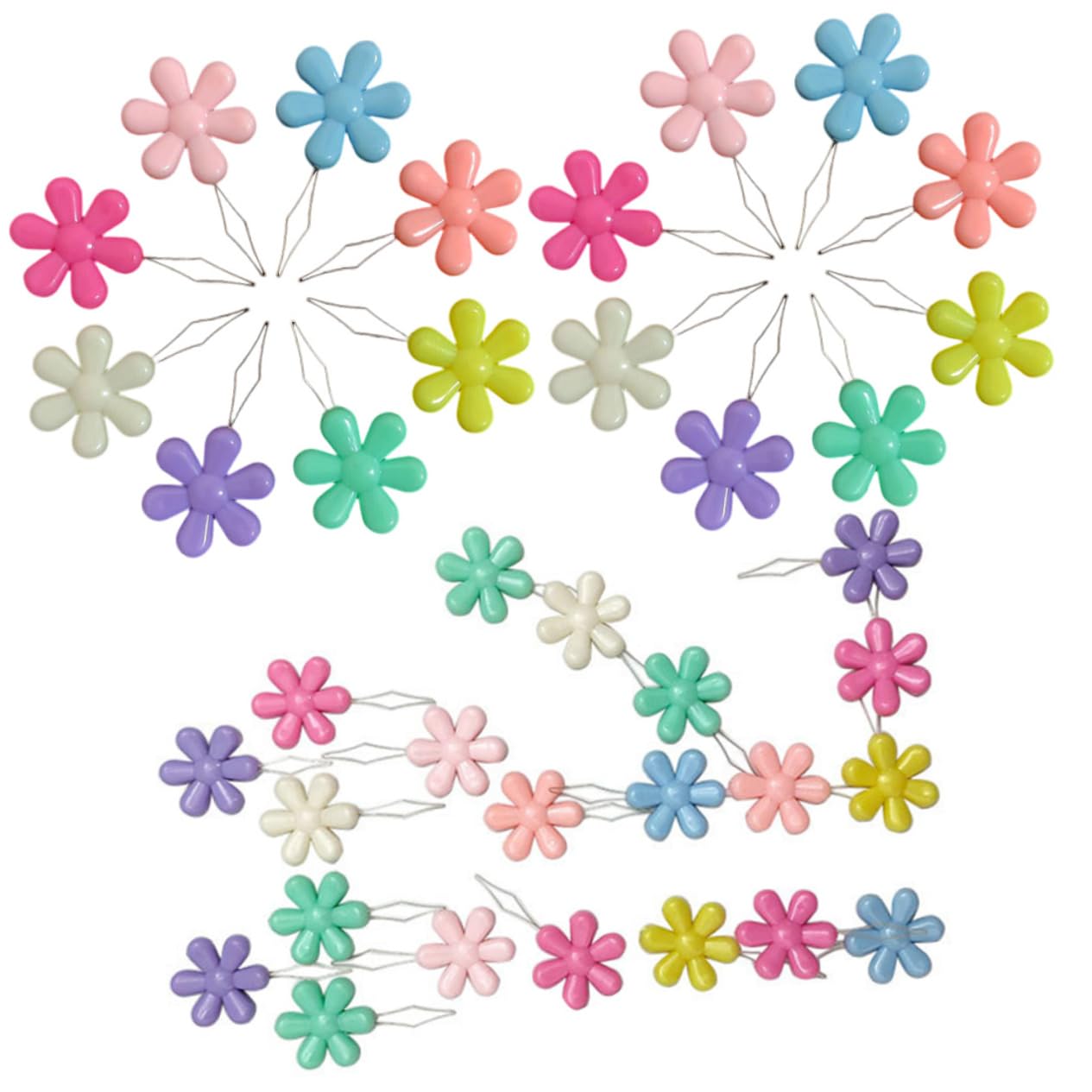OSALADI 5 Set Flower Flowler per Filettatura Threadle Adgo Infila Ago Cucito A Mano Piccoli Infila-ago Porta Aghi da Cucito Forniture di Cucito Accessori da Ricamo Plastica 50 Pezzi*5