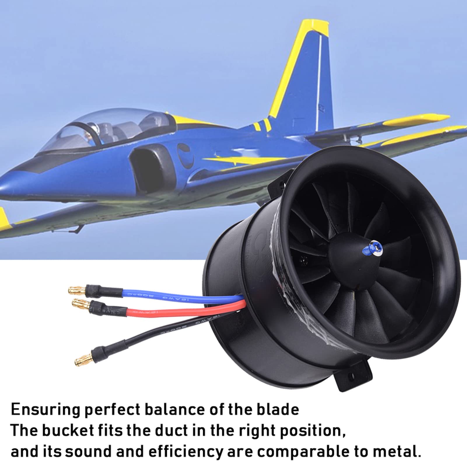 70 mm de 12 cuchillas de hélice con motor de arranque, hélice del ventilador del modelo de aeronave RC para piezas de aeronaves modelo RC KV3400 4S EDF 70 alcantarilla (KV3400 4S EDF 70 Rulta)