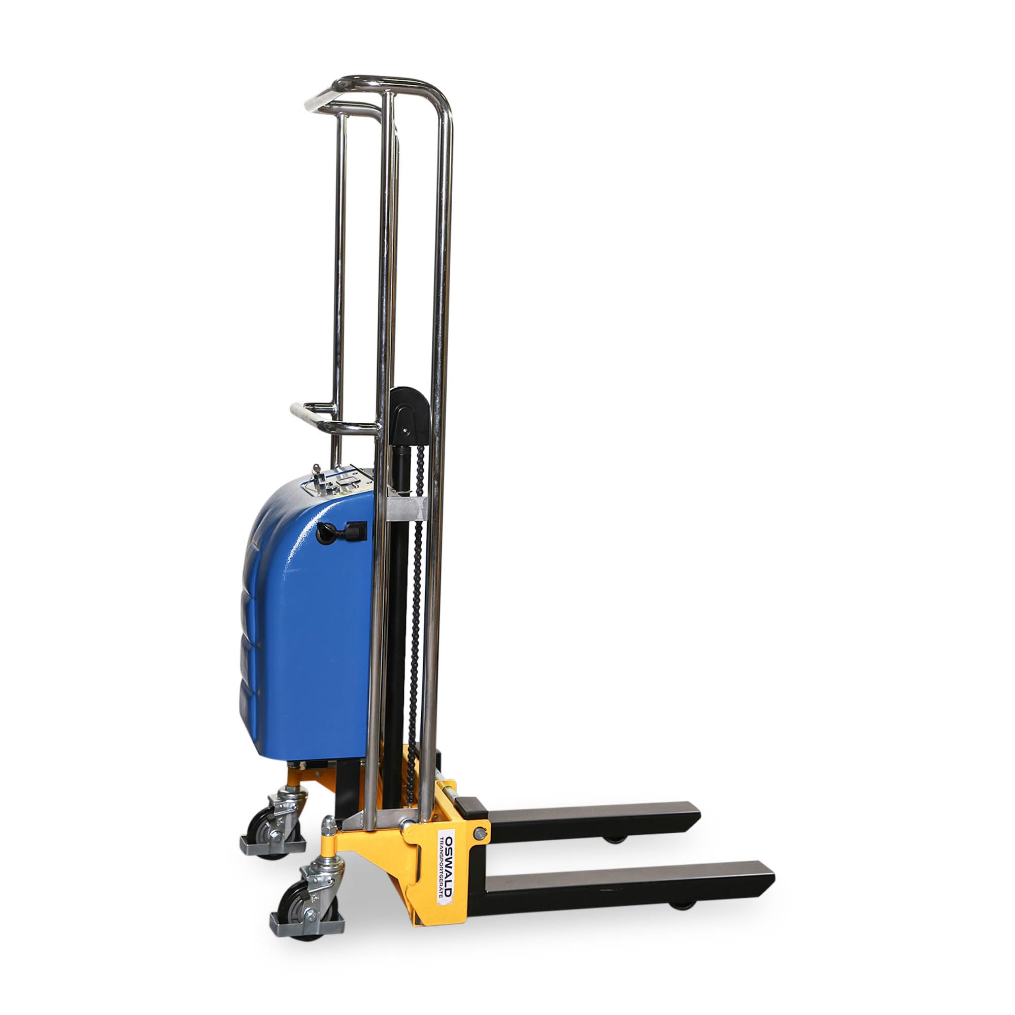 Mini-Stapler semi-elektrisch 400 kg - 1,5 m Hubhöhe - 650 mm Gabellänge - Hubwagen