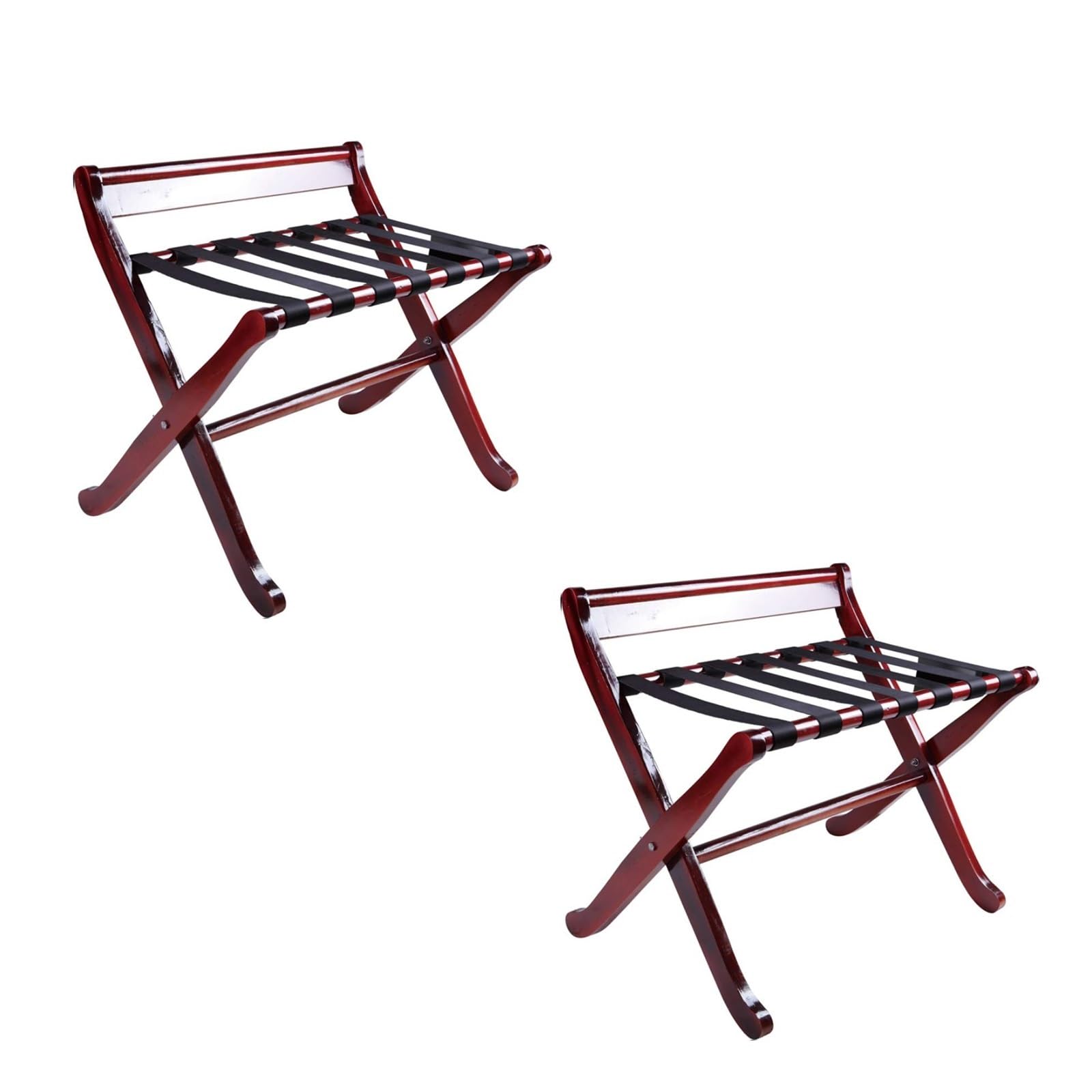 Portavaligie Pieghevole 2 Pezzi In Alluminio E Pelle PU - Reggivaligie Da Viaggio