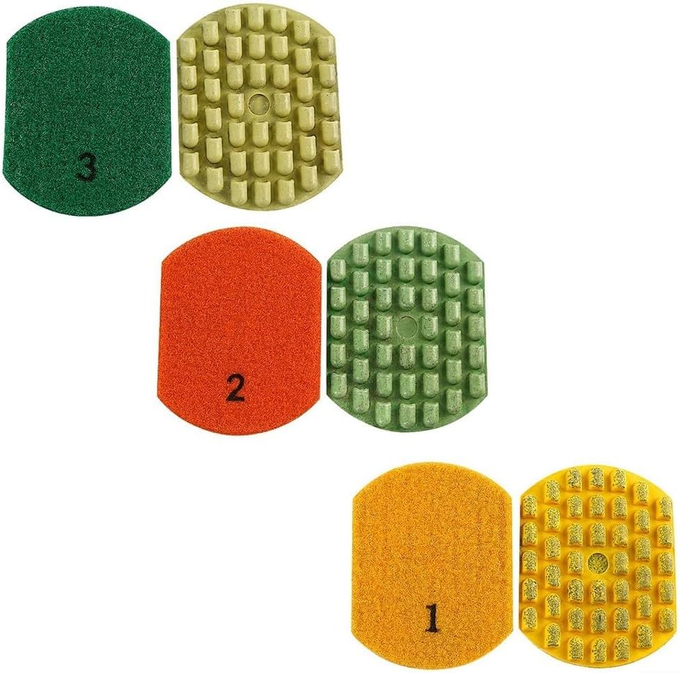 Wear Resistant Polishing Pad Granite Marble Concrete Glass Porcelain Tiles, 100x76x8mm Emery Nylon Sanding Disc Grinding Single Disk Machines, Yellow(NO 2)