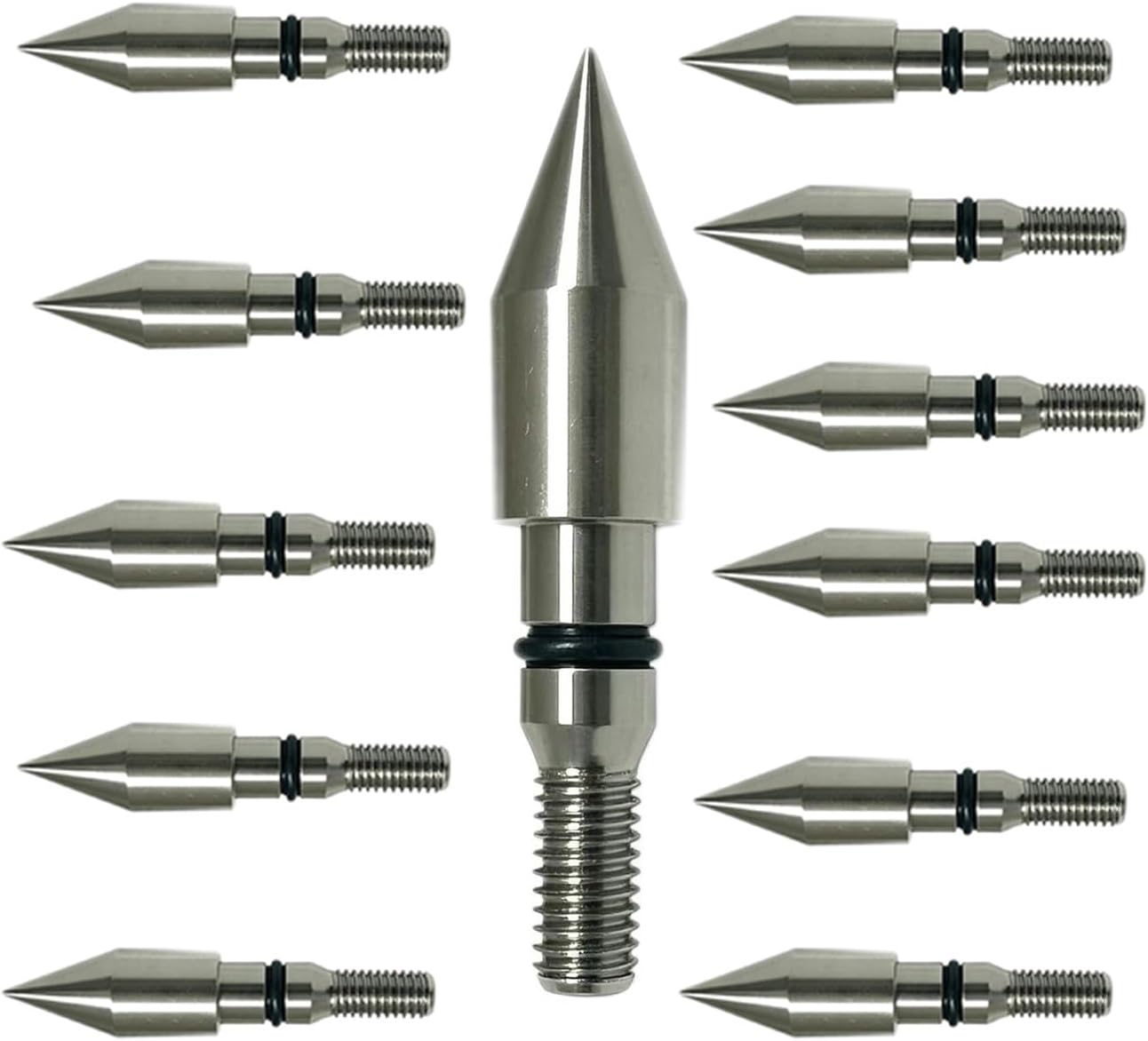Stainless Steel Archery Field Points Bullet Tips for Target Practice (12 Pack)
