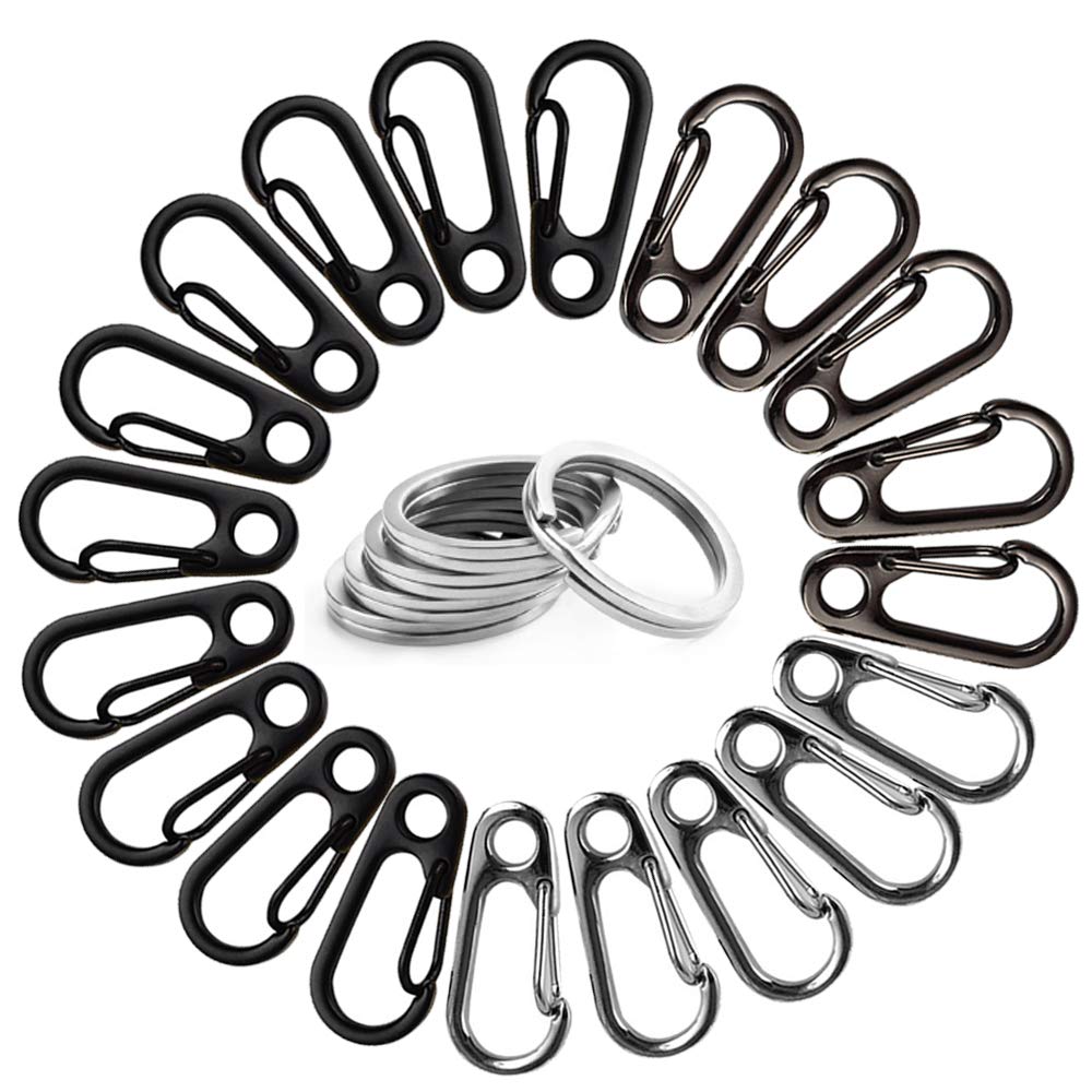 20 Pezzi Mini Moschettoni YEYIT Argento - Portachiavi Piccoli Per Zaini E Outdoor - Foto 11