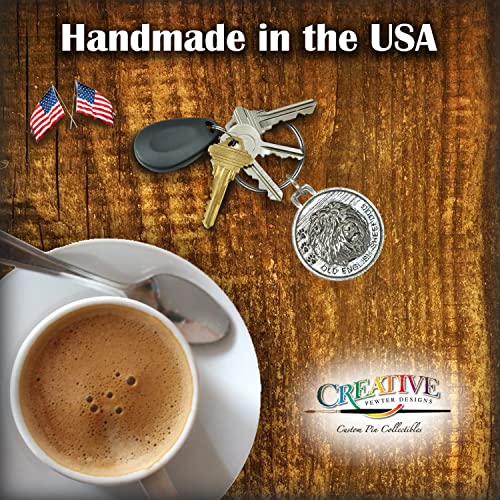 Old English Sheepdog Keychain, Dog, Pewter, D132KC, 1 1/2", 100% Handmade in the USA, Pet, Tag, Metal, Keychain, Key Chain, Key Ring, Key Fob, Gift, Over 90 Dog Keychains3