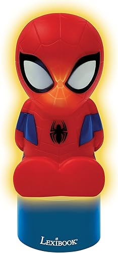 Miniatura 6 de Lexibook Spiderman, luz nocturna y altavoz para habitación de los niños, cambio de color, luz suave, funciona con pilas, azulrojo, NS01SP