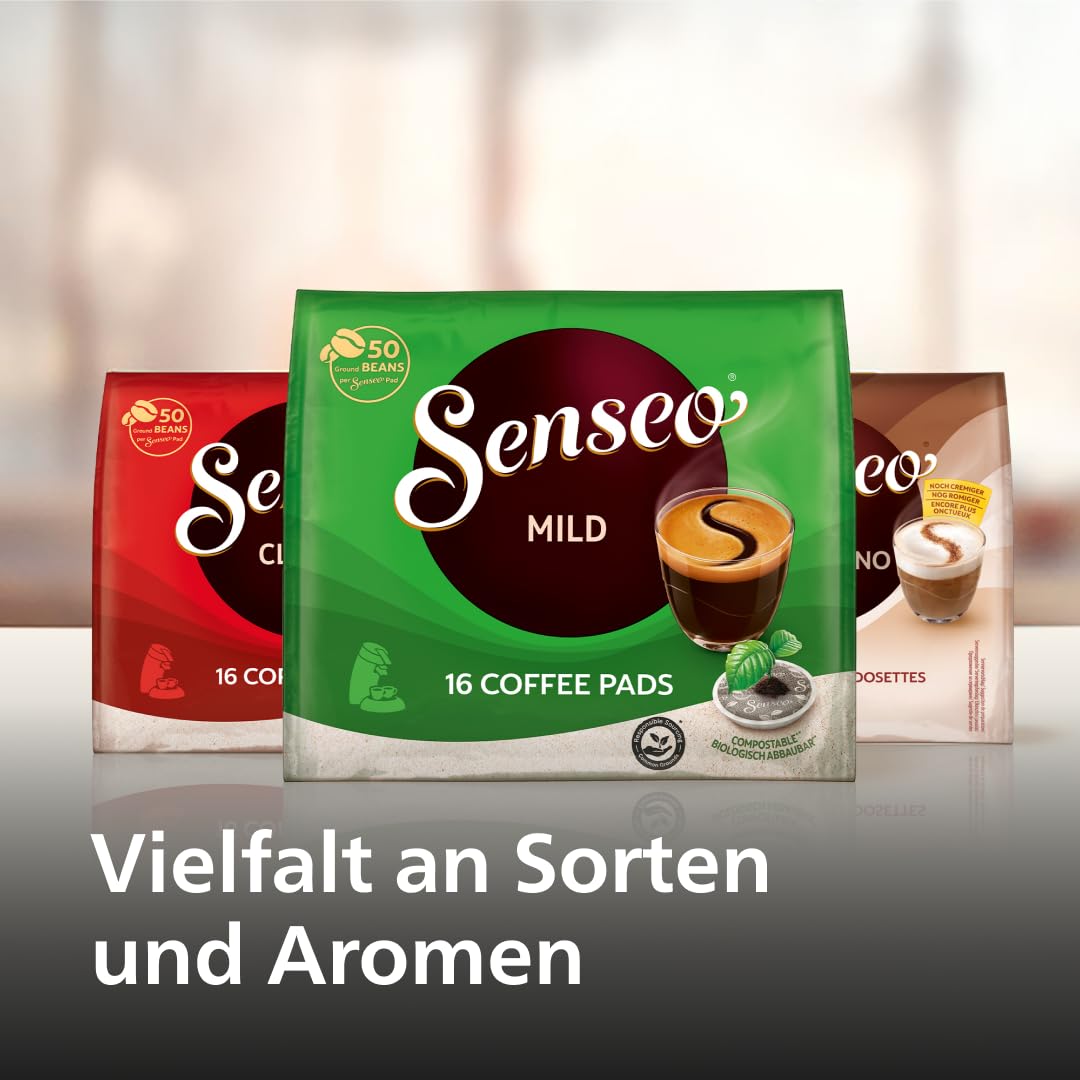 PHILIPS Senseo Original Plus Kaffeepadsmaschine CSA210/35 Kaffeestärkeauswahl Coffee Boost Recycling-Kunststoff Sanftes Rot