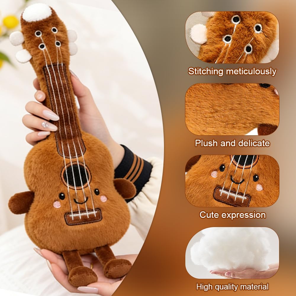 Peluche A Forma Di Strumento Musicale, Morbido Peluche a Forma di Chitarra, ChitarraPeluche Creativa, Chitarra Peluche Del Violino Giocattolo per Soggiorno e Camera da Letto